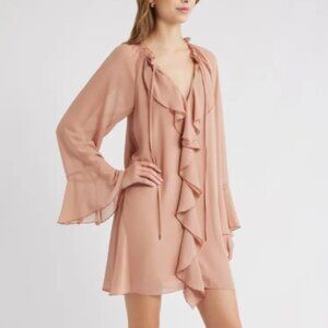 Open Edit Ruffle Chiffon Shift Dress – Small (NWT)